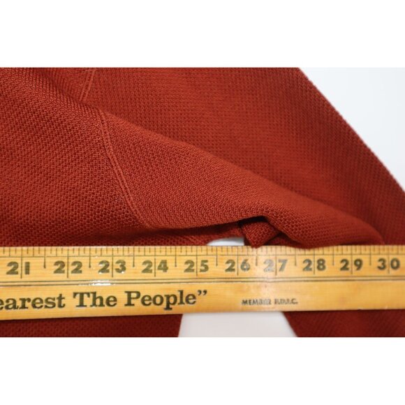 Faconnable Mens L Rust Wool Pullover Crewneck Sweater Ribbed Hem Preppy Academia - Picture 3 of 9